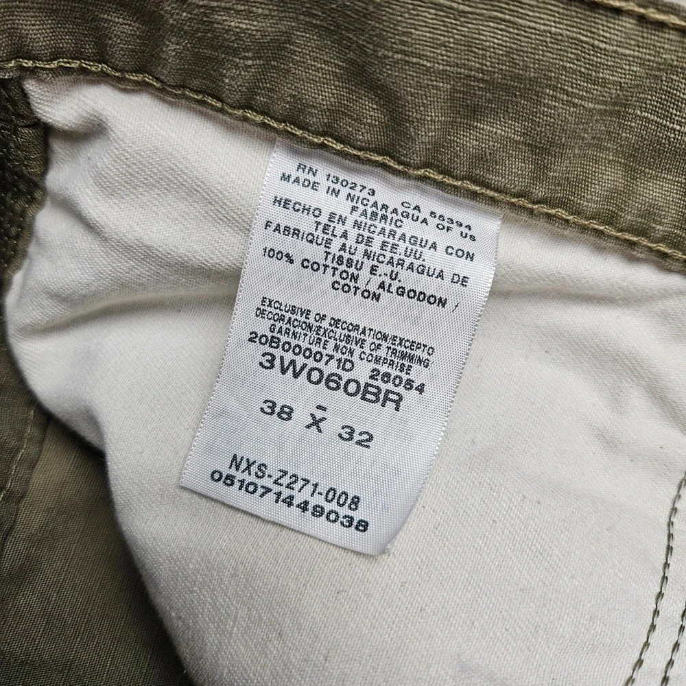 Wrangler Riggs Pants Men 38x32(30) Ripstop Dark Khaki Utility Double Knee‎ READ